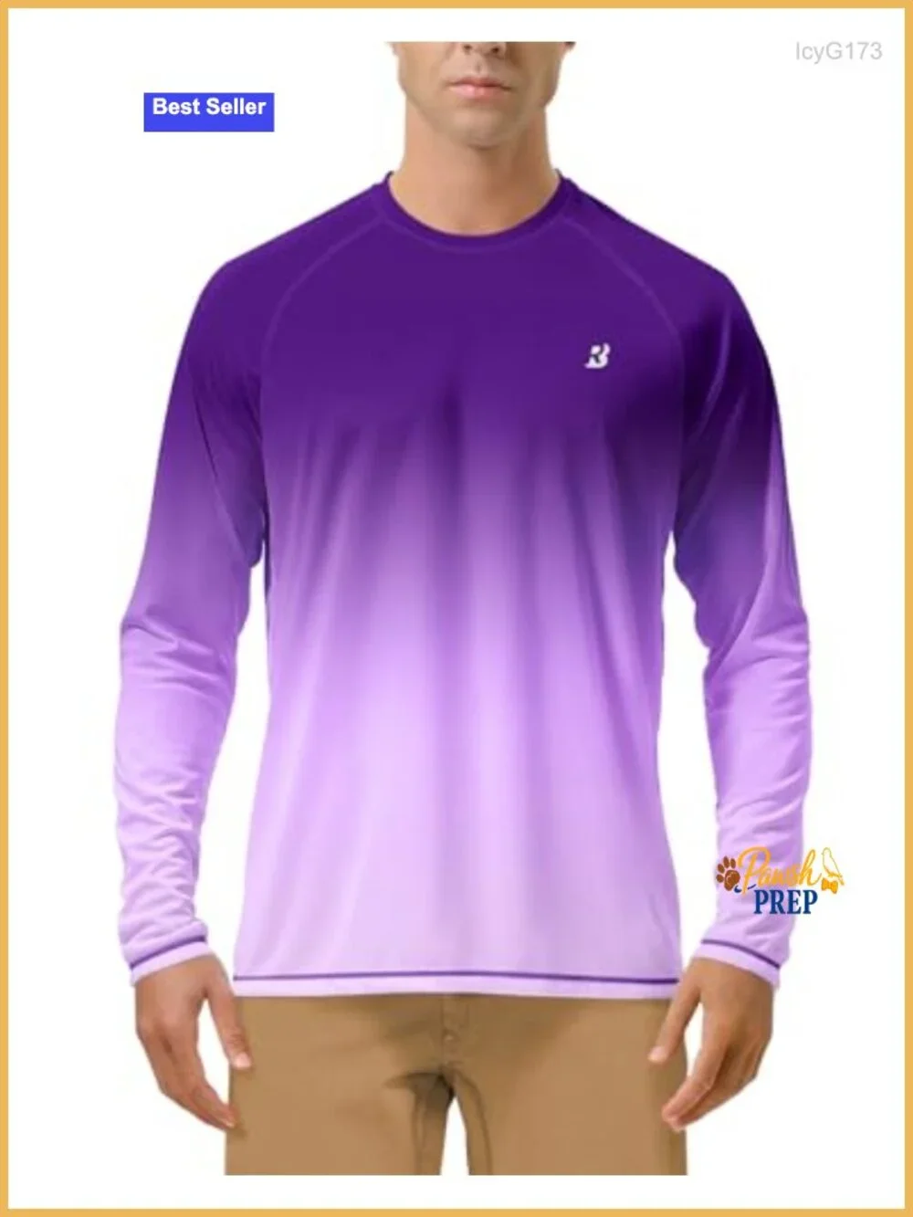 Men's UPF 50+ Sun Protection Long Sleeve Rash Guard Shirt